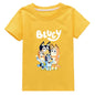 Camiseta Infantil Moose New Bluey Family - Estilo Verão, Manga Curta, Roupas Fashion para Meninos e Meninas