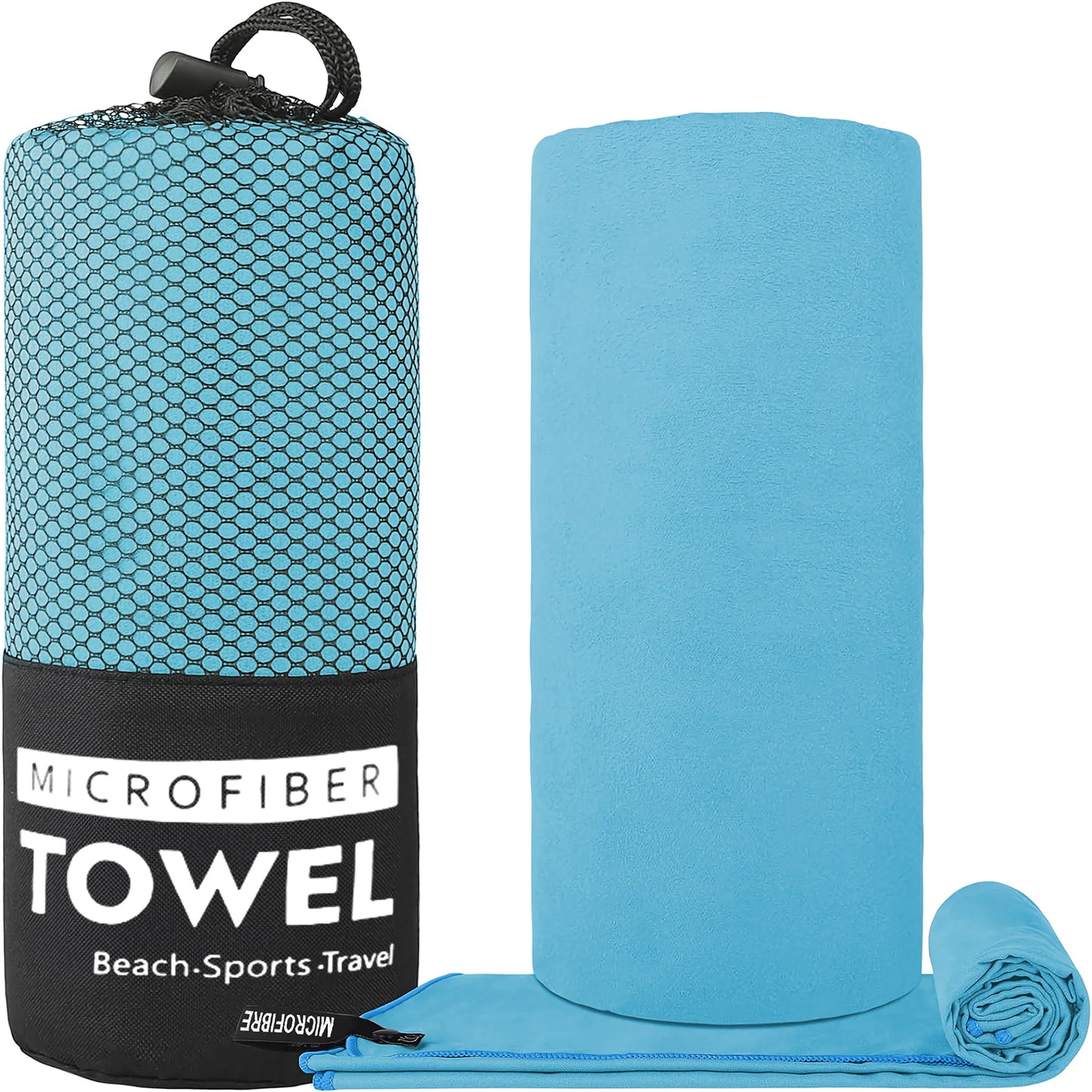 Toalha de Viagem Microfibra, Secagem Rápida, Compacta e Super Absorvente - Ideal para Praia, Academia, Piscina, Banho e Yoga