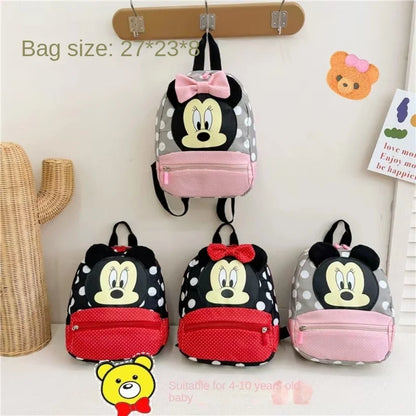 Mochila de Cartum Disney para Meninos e Meninas, Minnie e Mickey Mouse, Mochila Infantil, Mochila para Jardim de Infância, Presente para Crianças