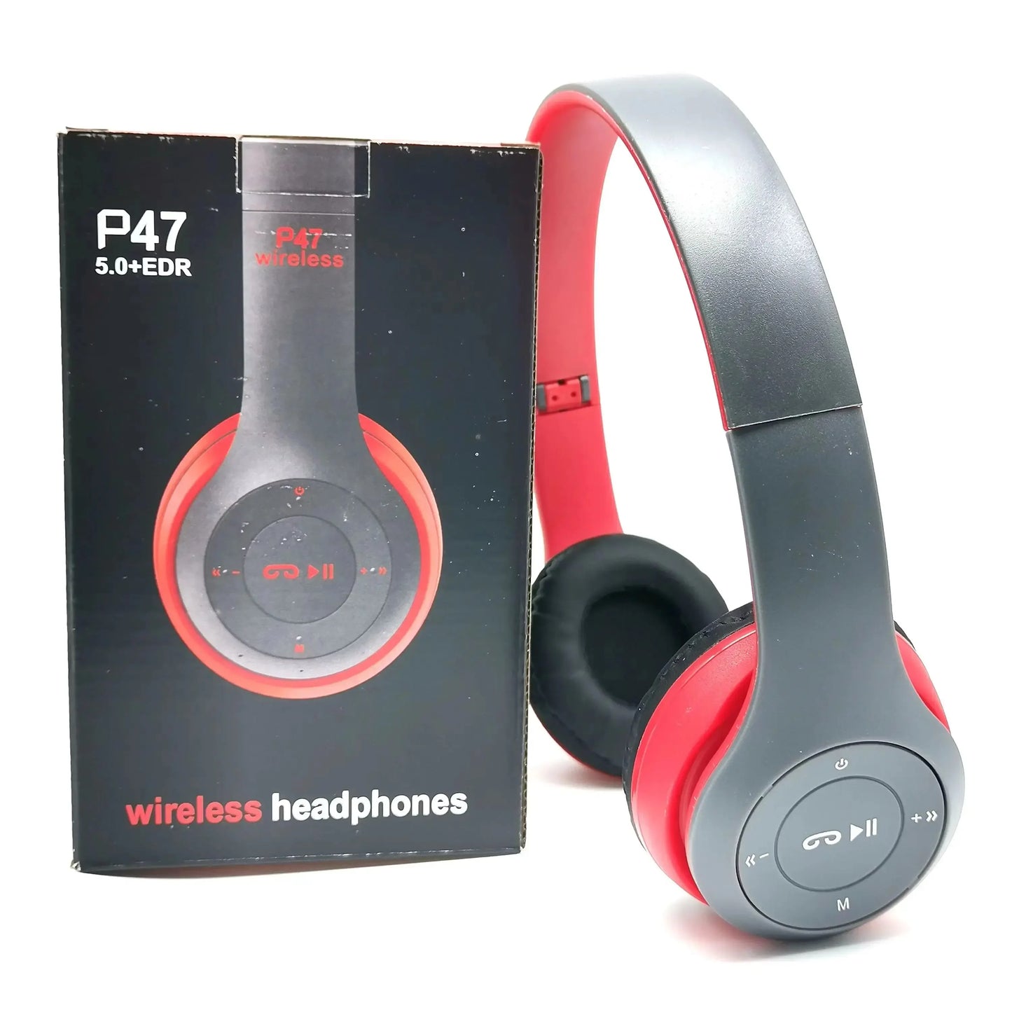 P47 Fone de Ouvido Bluetooth 5.0 Sem Fio Dobrável HIFI Stereo com Graves - Headset para Crianças, Presente com Microfone e Adaptador USB para iPhone e Jogos