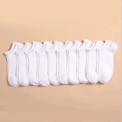 Pares de Meias Casuais Unissex, Cor Lisa, Meias Curtas Respirável, Confortáveis, Antiodor e Absorventes de Suor para Homens e Mulheres