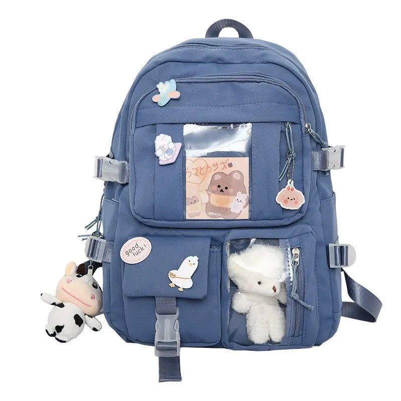Mochila Fofa para Meninas, Mochilas Escolares para Estudantes, Adolescentes, com Bolsos, Mochila para Laptop para Mulheres - Estilo Harajuku