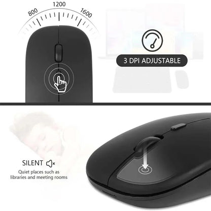 Mouse Bluetooth Xiaomi 2.4GHz - Sem Fio, Recarregável e Silencioso com Ajuste de DPI