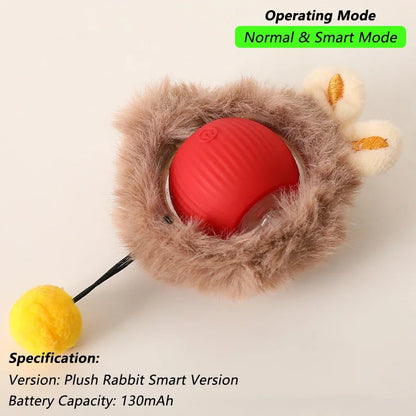 Brinquedo Interativo para Gatos - Bola Automática com Cauda, Recarga USB, Brinquedo Inteligente para Estímulo e Diversão do Pet
