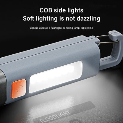Nova Lanterna Portátil LED Xiaomi USB Recarregável com Gancho, Zoom, Lâmpada de Longo Alcance para Acampamento e Caminhadas, Lanterna de Emergência