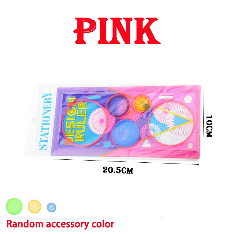 Conjunto de Estênceis de Desenho Geométrico Spirograph - Template de Pintura para Artesanato Criativo e Educacional para Crianças