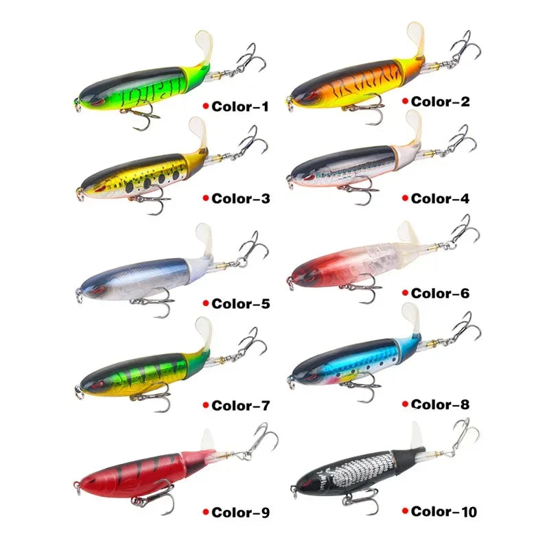 Isca Artificial Whopper Popper 10cm/14cm com Cauda Rotativa Soft - 1 Peça