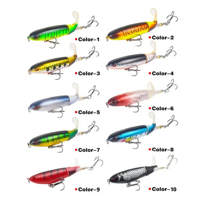Isca Artificial Whopper Popper 10cm/14cm com Cauda Rotativa Soft - 1 Peça