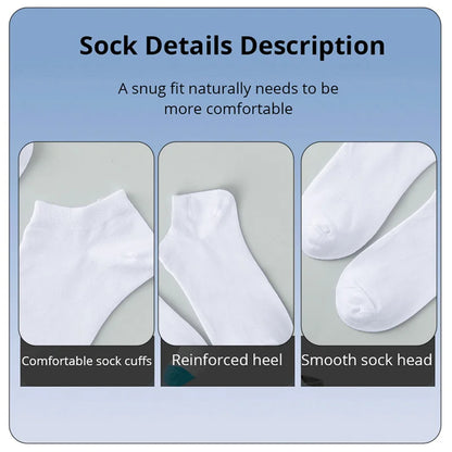 Pares de Meias Casuais Unissex, Cor Lisa, Meias Curtas Respirável, Confortáveis, Antiodor e Absorventes de Suor para Homens e Mulheres