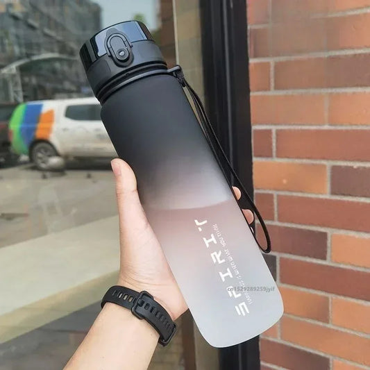Garrafa de Água Esportiva 500ml/650ml/1000ml à Prova de Vazamento, Copo Plástico Colorido para Beber em Viagens ao Ar Livre, Fitness e Academia