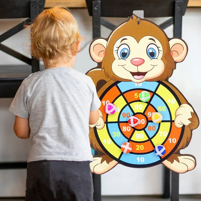 Jogo Educativo de Dardo para Bebês, Brinquedo de Bola Adesiva, Dardo Indoor, Jogos Montessori para Crianças de 3 a 7 Anos**