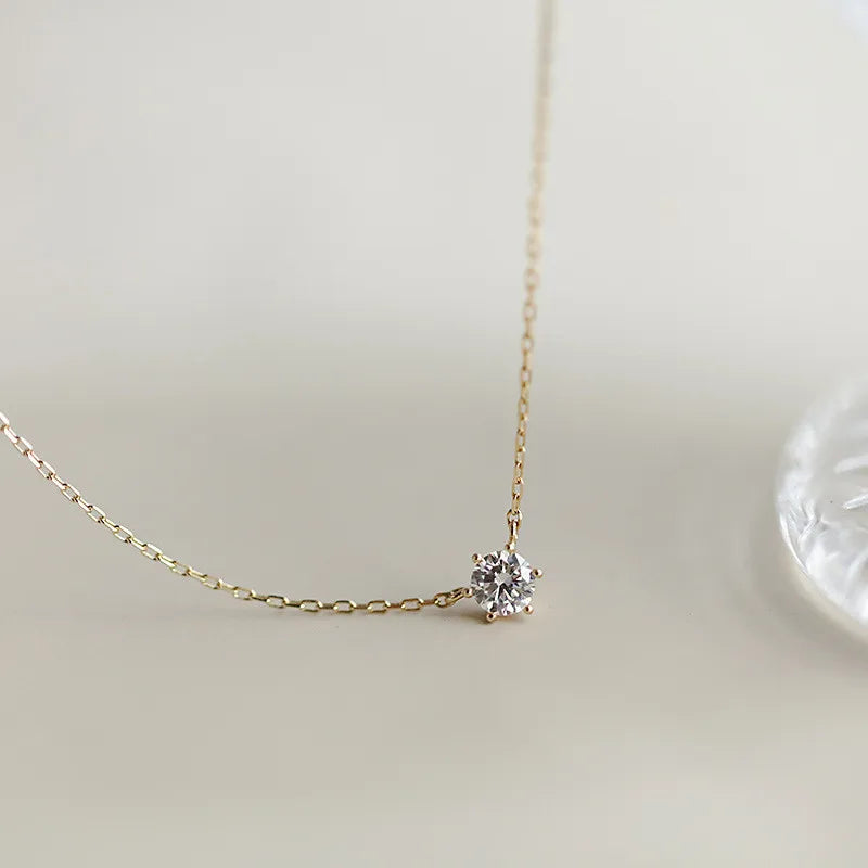 Colar de Prata 925 com Banho de Ouro 14k e Zircônia Brilhante - Joia Versátil para Mulheres
