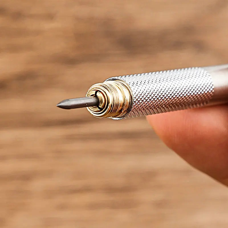 Conjunto de Lápis Mecânico 0.3, 0.5, 0.7, 0.9, 1.3, 2.0mm - Lápis Automático de Metal Completo para Desenho e Pintura com Refis para Escritório e Escola