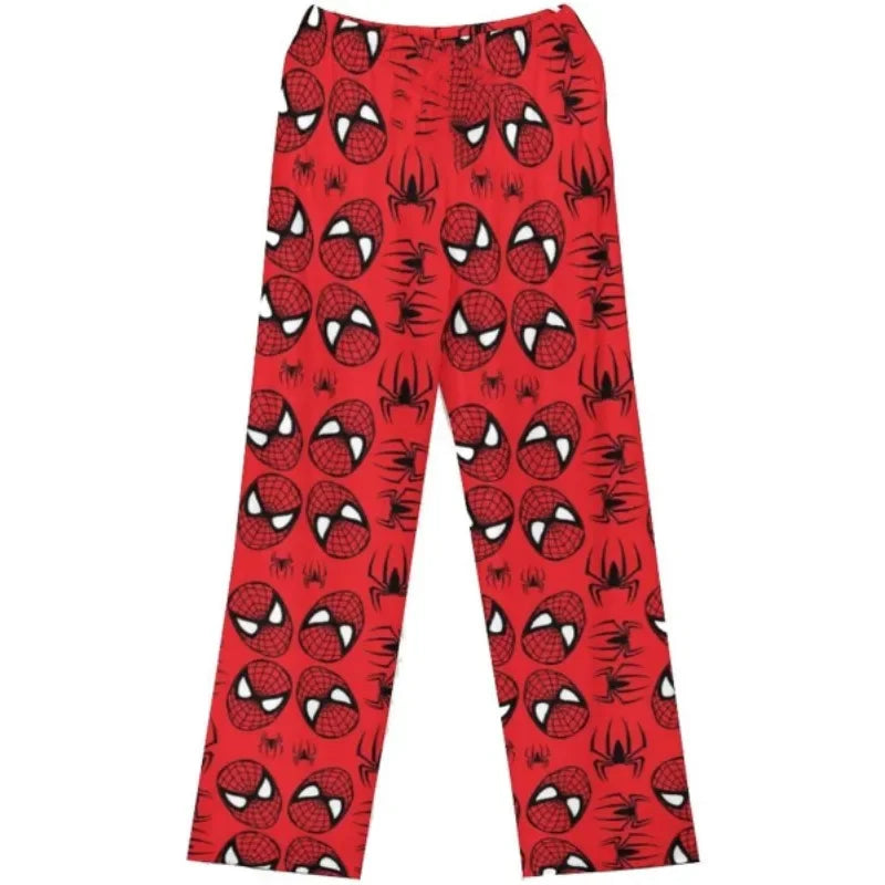 Calças de Pijama Hello Kitty Spider-Man - Algodão, Soltas, Femininas e Masculinas