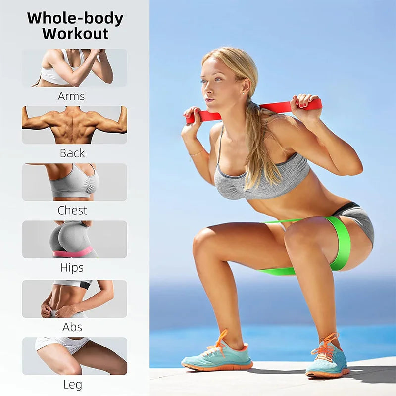 Conjunto de 5 Faixas de Resistência – Bandas de Yoga, Fitness e Treinamento, Faixa de Tensão para Quadril, Faixa Elástica para Agachamento, Dança e Alongamento