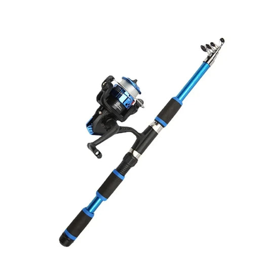 Conjunto de Vara de Pesca Completo com Vara Telescópica e Carretel de Spinning, Iscas, Ganchos, Conjunto de Vara para Viagem